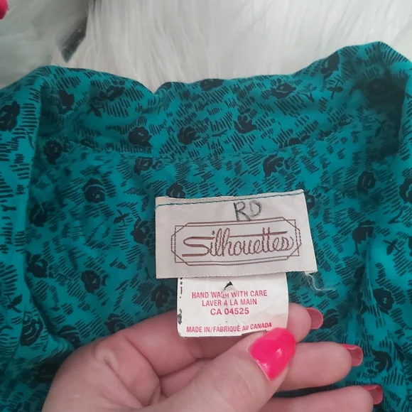 Vintage Lapel Waist Pleated Dress Micro Floral - Picture 8 of 11